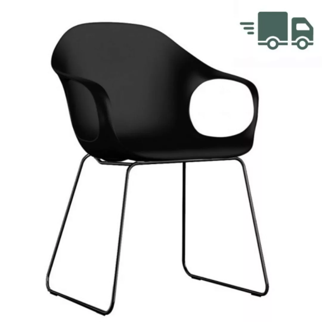 Kristalia ELEPHANT Stuhl schwarz mit Kufengestell schwarz günstig online kaufen