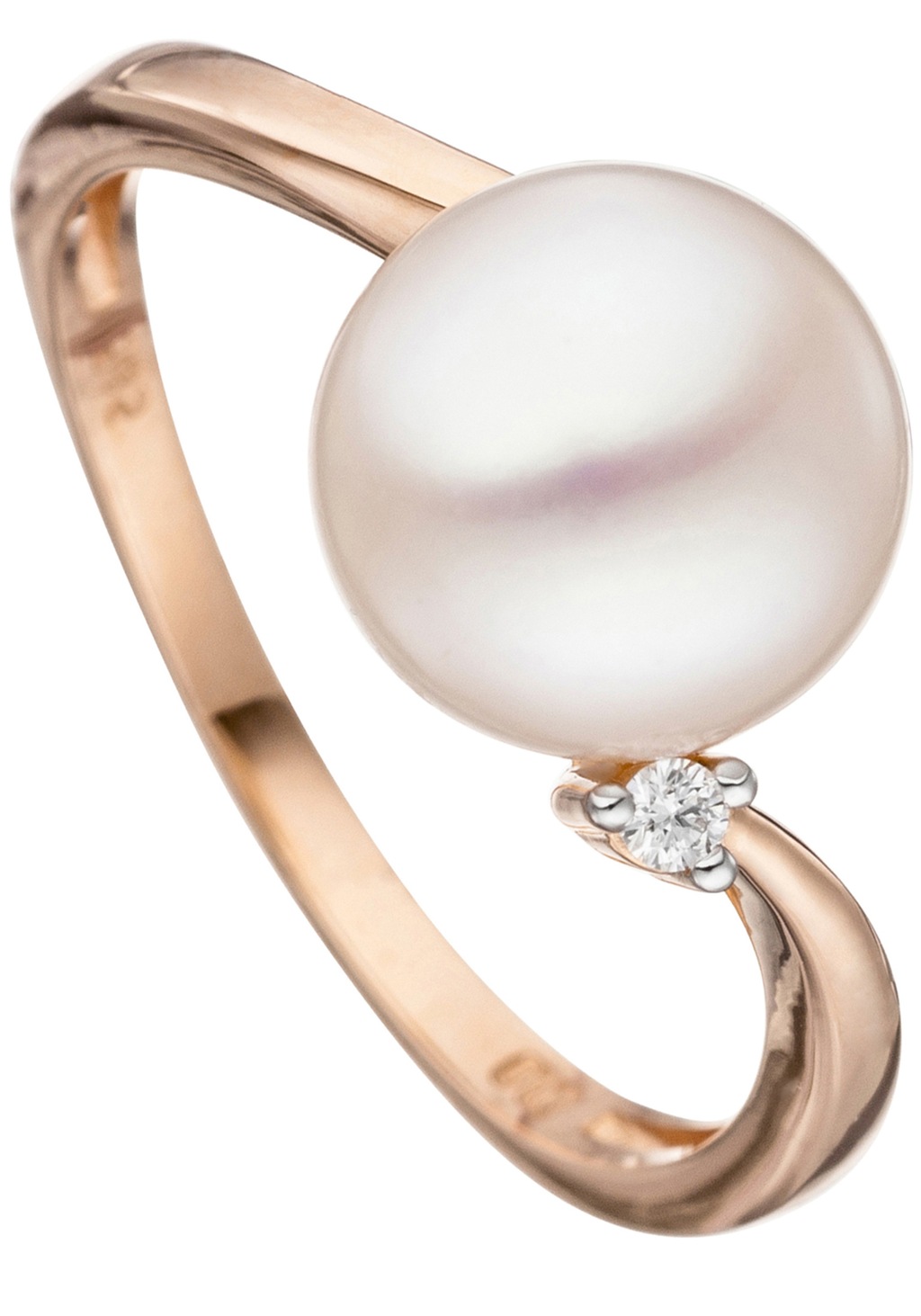 JOBO Perlenring "Ring mit Perle und Diamant", 585 Roségold günstig online kaufen
