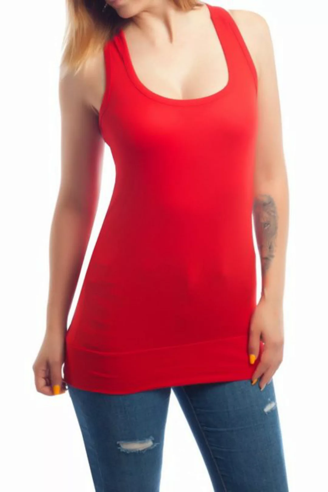 Bongual Ringertop Damen Tanktop Trägertop Sommertop Ringerrücken günstig online kaufen