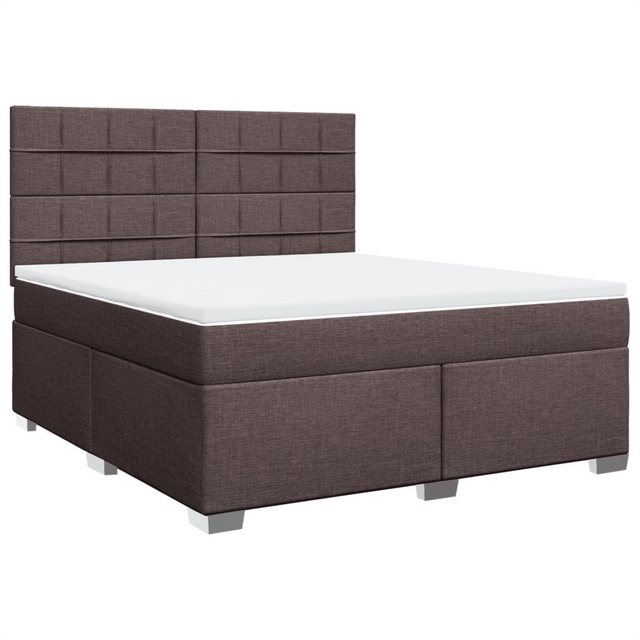 vidaXL Bett Boxspringbett mit Matratze Dunkelbraun 180x200 cm Stoff günstig online kaufen