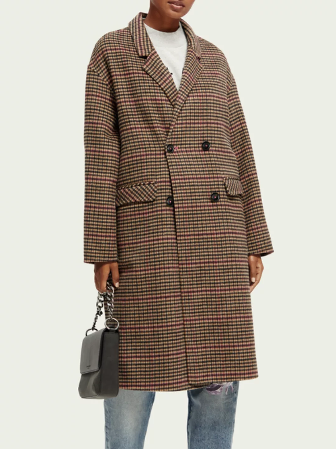Scotch & Soda Zweireihiger Mantel aus einer Wollmischung günstig online kaufen