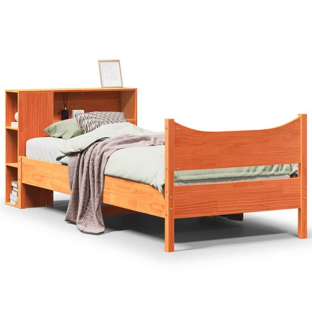 vidaXL Bett, Massivholzbett ohne Matratze Wachsbraun 90x200 Kiefernholz günstig online kaufen