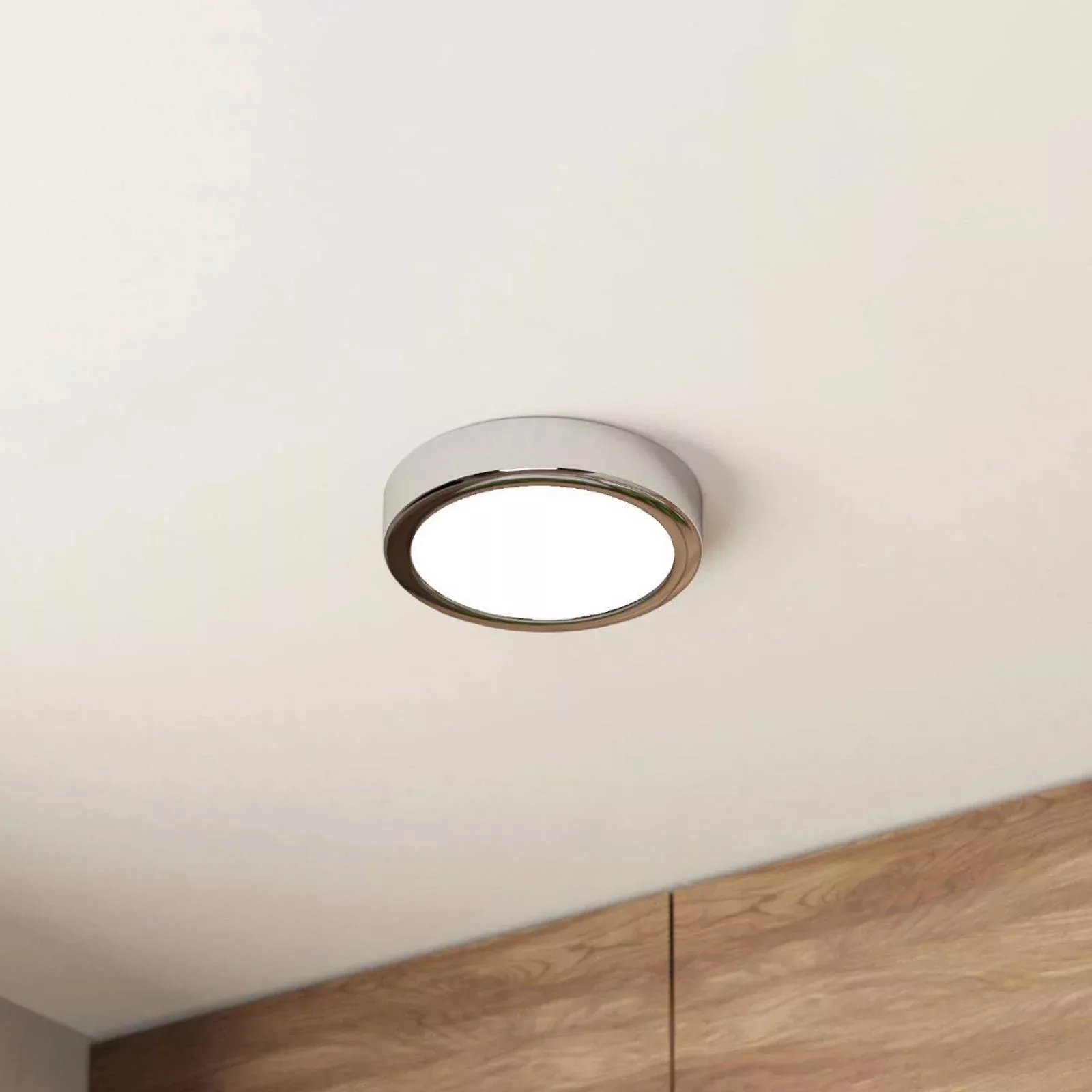 LED-Deckenlampe Fueva 5 IP44 3000K chrom Ø16cm günstig online kaufen