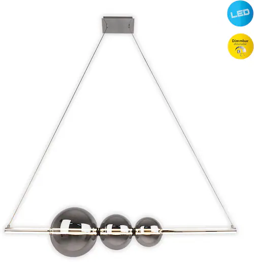 Näve Leuchten LED-Pendelleuchte Chrom Glas Metall B/H/T: ca. 125,3x150x25 c günstig online kaufen