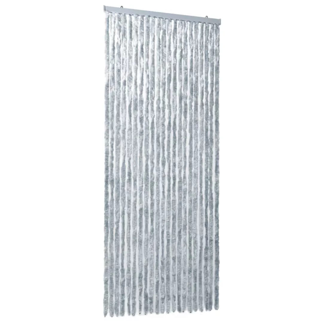 Insektenschutz-vorhang Weiß Und Grau 90x220 Cm Chenille günstig online kaufen