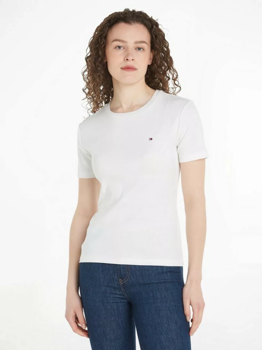 Tommy Hilfiger Stehkragenshirt NEW CODY SLIM CROP MOCK-NK mit Logostickerei günstig online kaufen