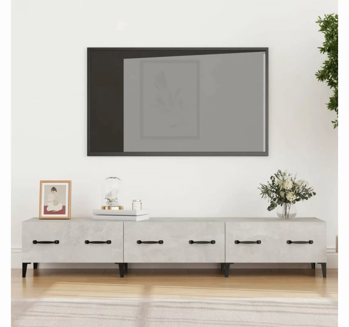 vidaXL TV-Schrank TV-Schrank Betongrau 150x34,5x30 cm Holzwerkstoff (1-St) günstig online kaufen