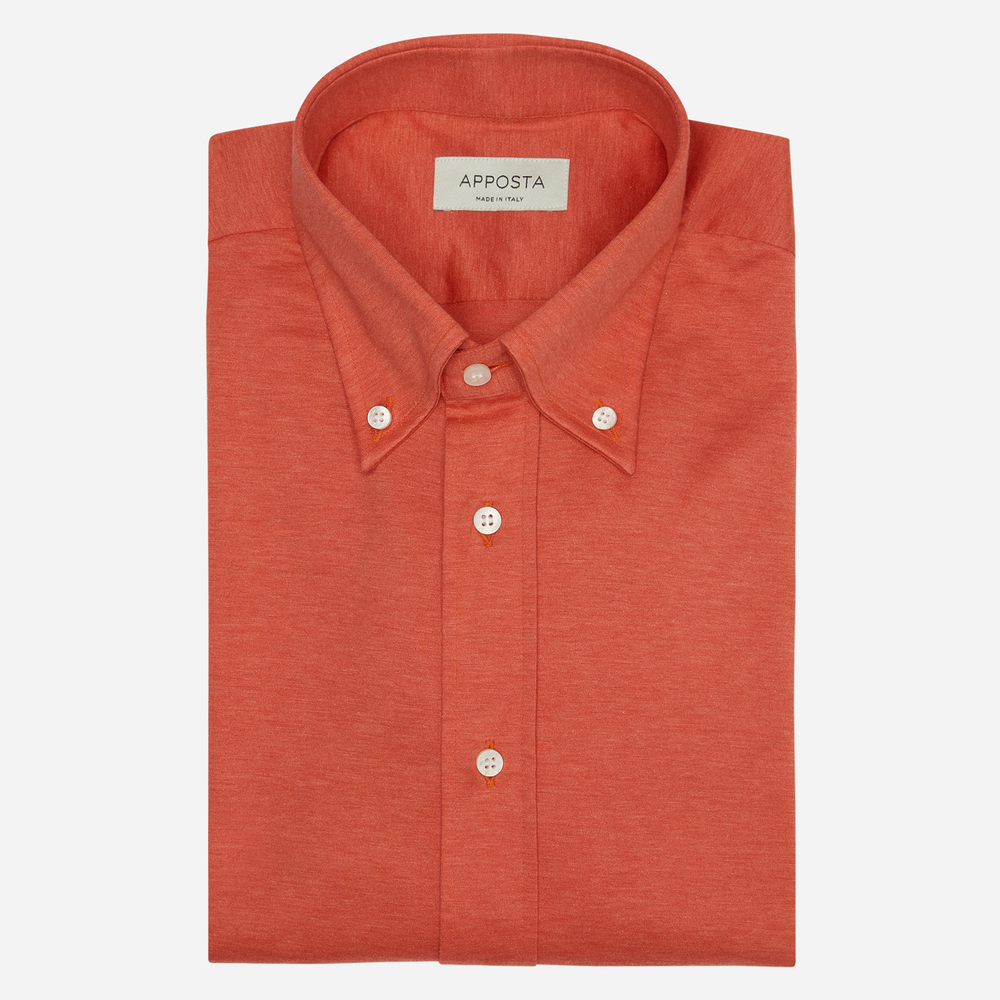 Hemd  einfarbig  rot 100% reine baumwolle jersey doppelt gezwirnt, kragenfo günstig online kaufen