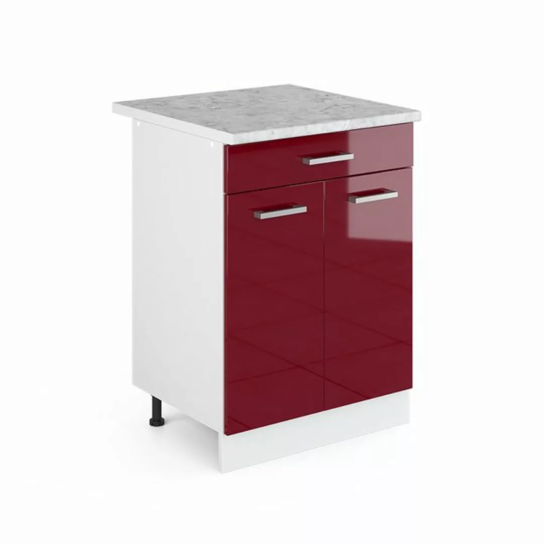 Vicco Unterschrank R-Line, Bordeaux Hochglanz/Weiß, 60cm mit Schublade AP M günstig online kaufen