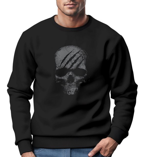 Neverless Sweatshirt Sweatshirt Herren Totenkopf Skull Totenschädel Skelett günstig online kaufen