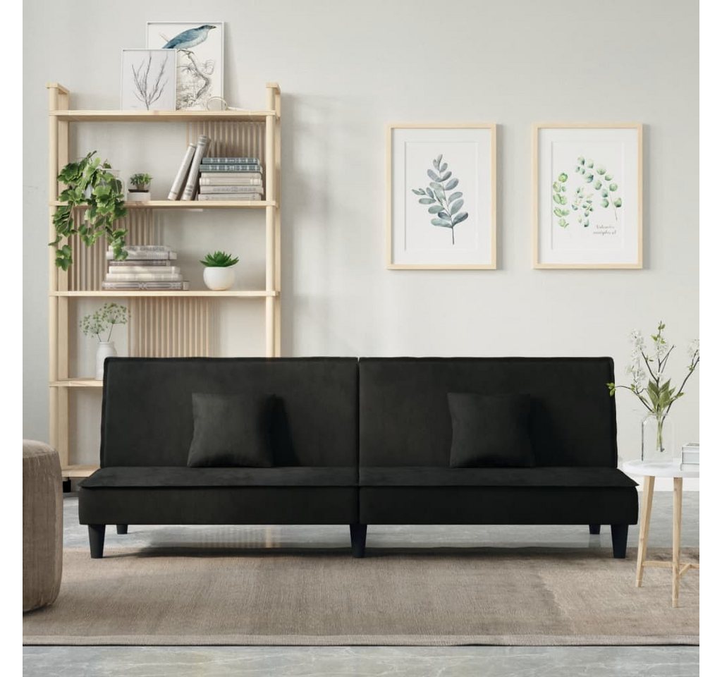 vidaXL Sofa Schlafsofa Schwarz Samt Schlafcouch Couch Sofa günstig online kaufen