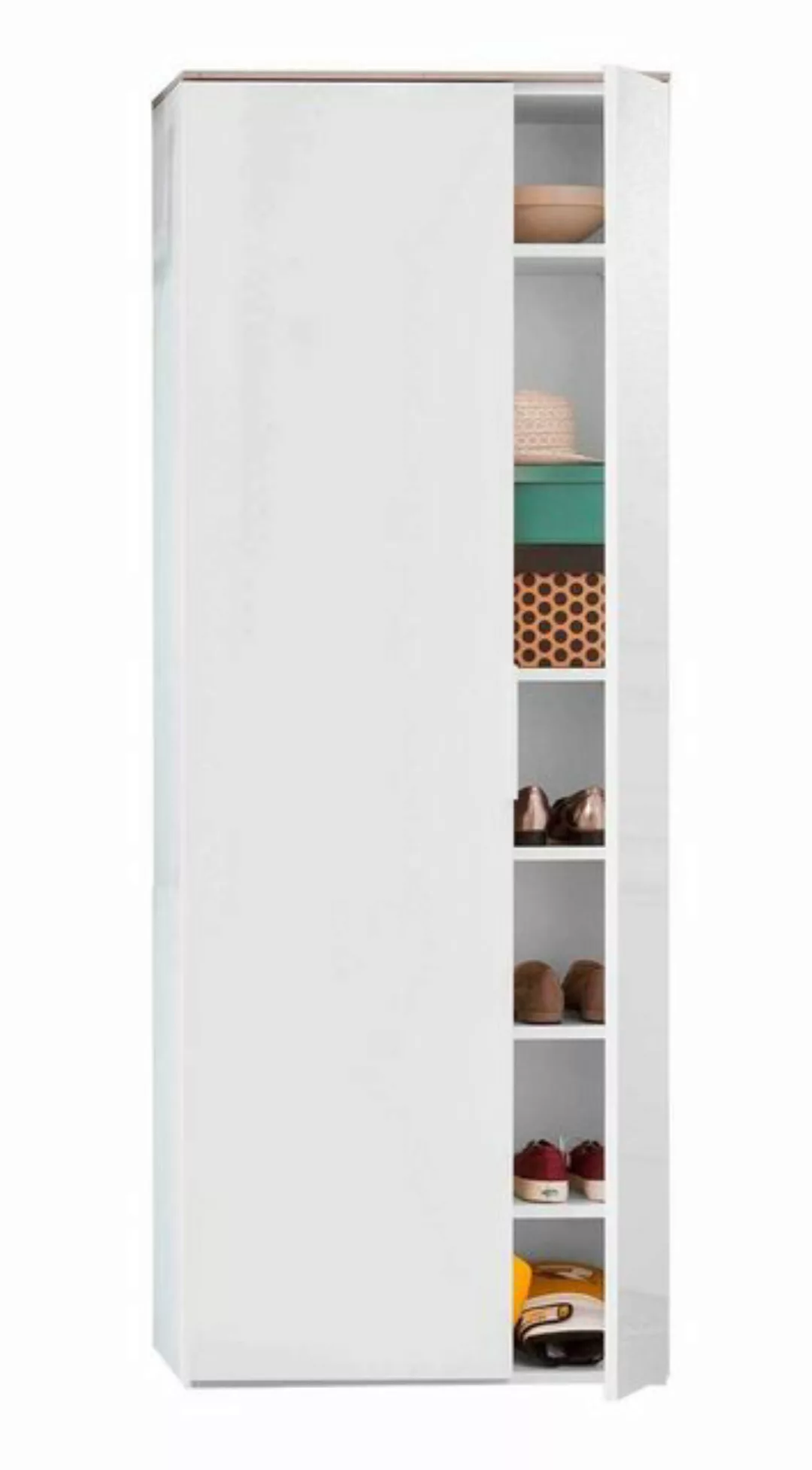 Composad Garderobenschrank GALAVERNA, B 70 x H 188 cm, Weiß Hochglanz, Beto günstig online kaufen
