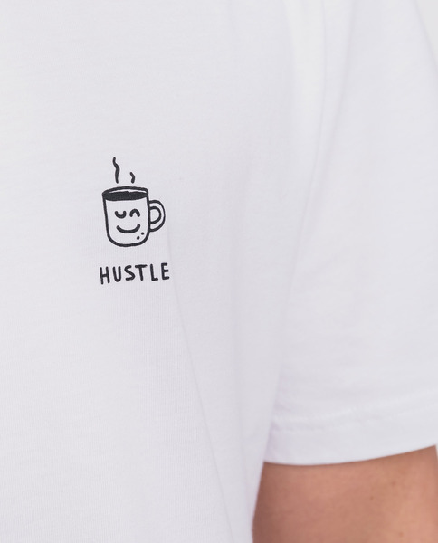Herren T-shirt Aus Bio-baumwolle - Good Coffee Hustle - Weiß günstig online kaufen