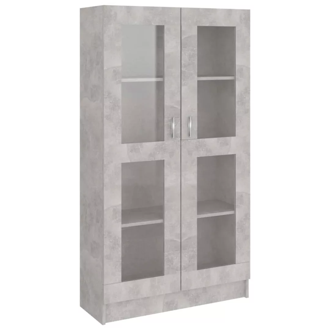 vidaXL Vitrine Bücherschrank Vitrinenschrank Vitrine Betongrau 82,5x30,5x15 günstig online kaufen