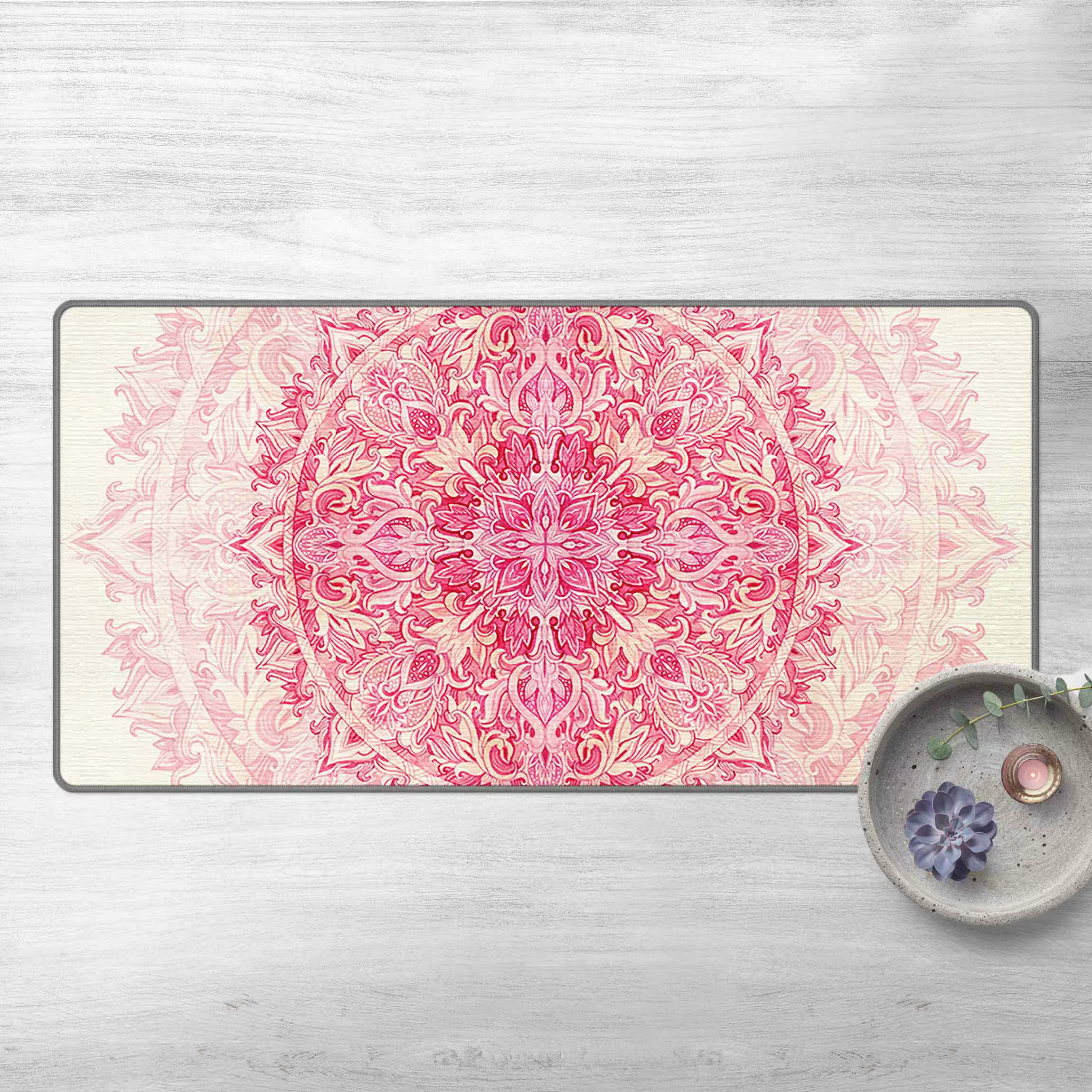 Teppich Mandala Aquarell Ornament pink günstig online kaufen