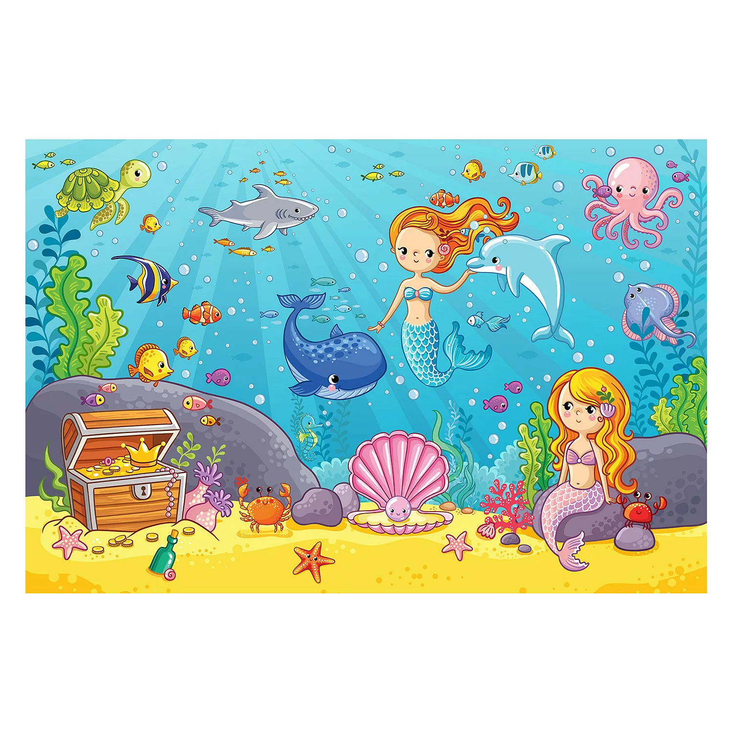 Bilderwelten Kindertapete Meerjungfrau - Unterwasserwelt bunt Gr. 480 x 320 günstig online kaufen