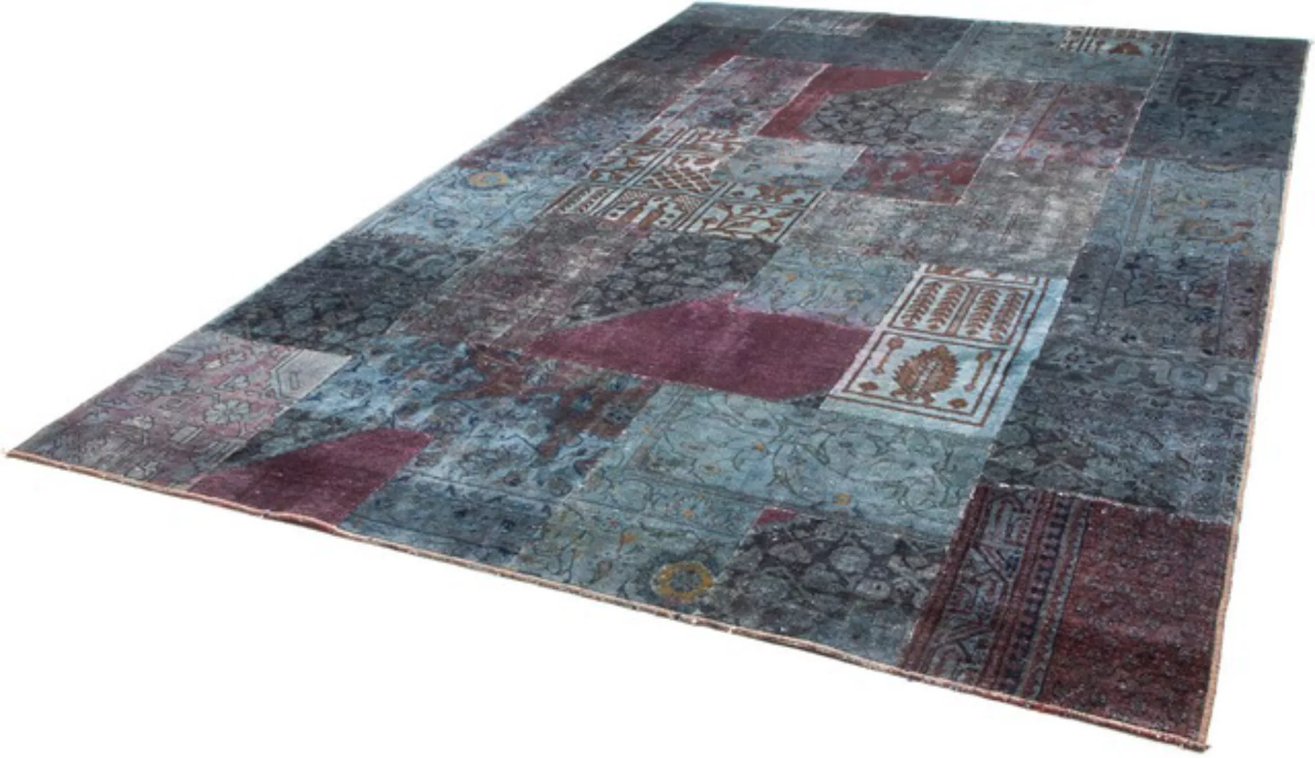 morgenland Teppich »Patchwork - 291 x 194 cm - blau«, rechteckig, 7 mm Höhe günstig online kaufen