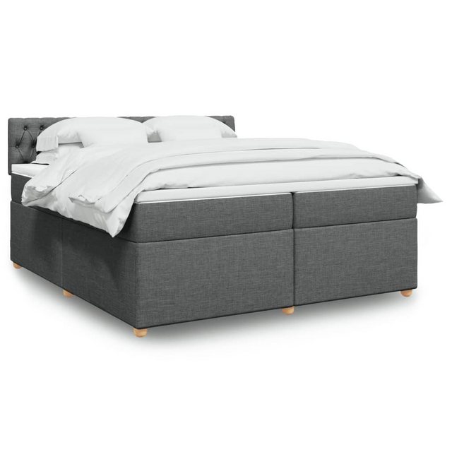 vidaXL Boxspringbett, Boxspringbett mit Matratze Dunkelgrau 200x200 cm Stof günstig online kaufen