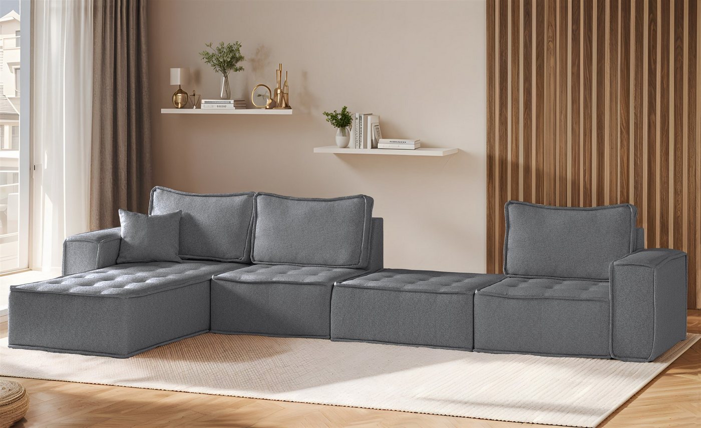 Fun Möbel Ecksofa Modulsofa 4-teilig SANDE XL in Stoff, Alle Module zu Syst günstig online kaufen