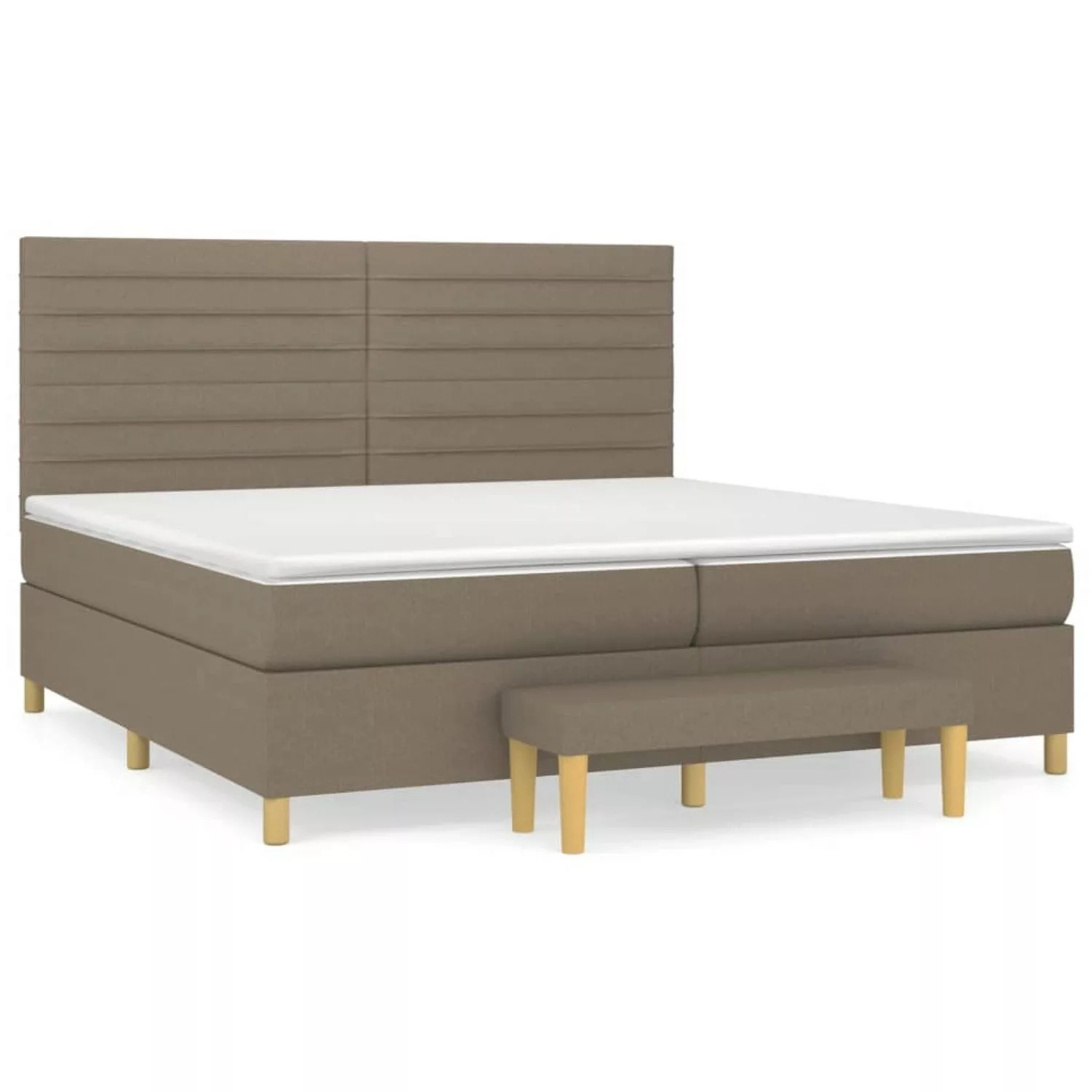 vidaXL Boxspringbett mit Matratze Taupe 200x200 cm Stoff1359092 günstig online kaufen
