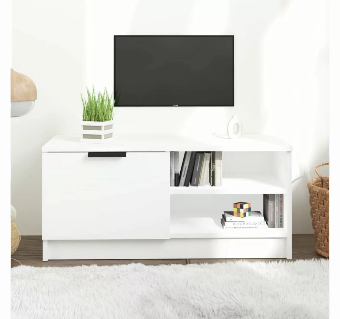 vidaXL TV-Schrank TV-Schrank Weiß 80x35x36,5 cm Holzwerkstoff Lowboard günstig online kaufen