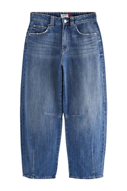 Next Weite Jeans Barrel-Jeans Knieabnäher 100 % Baumwolle – Petite (1-tlg) günstig online kaufen