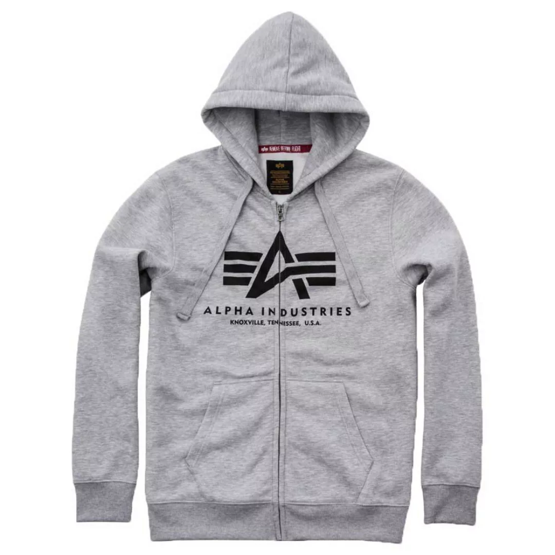 Alpha Industries Basic Sweatshirt Mit Reißverschluss 3XL Grey Heather günstig online kaufen
