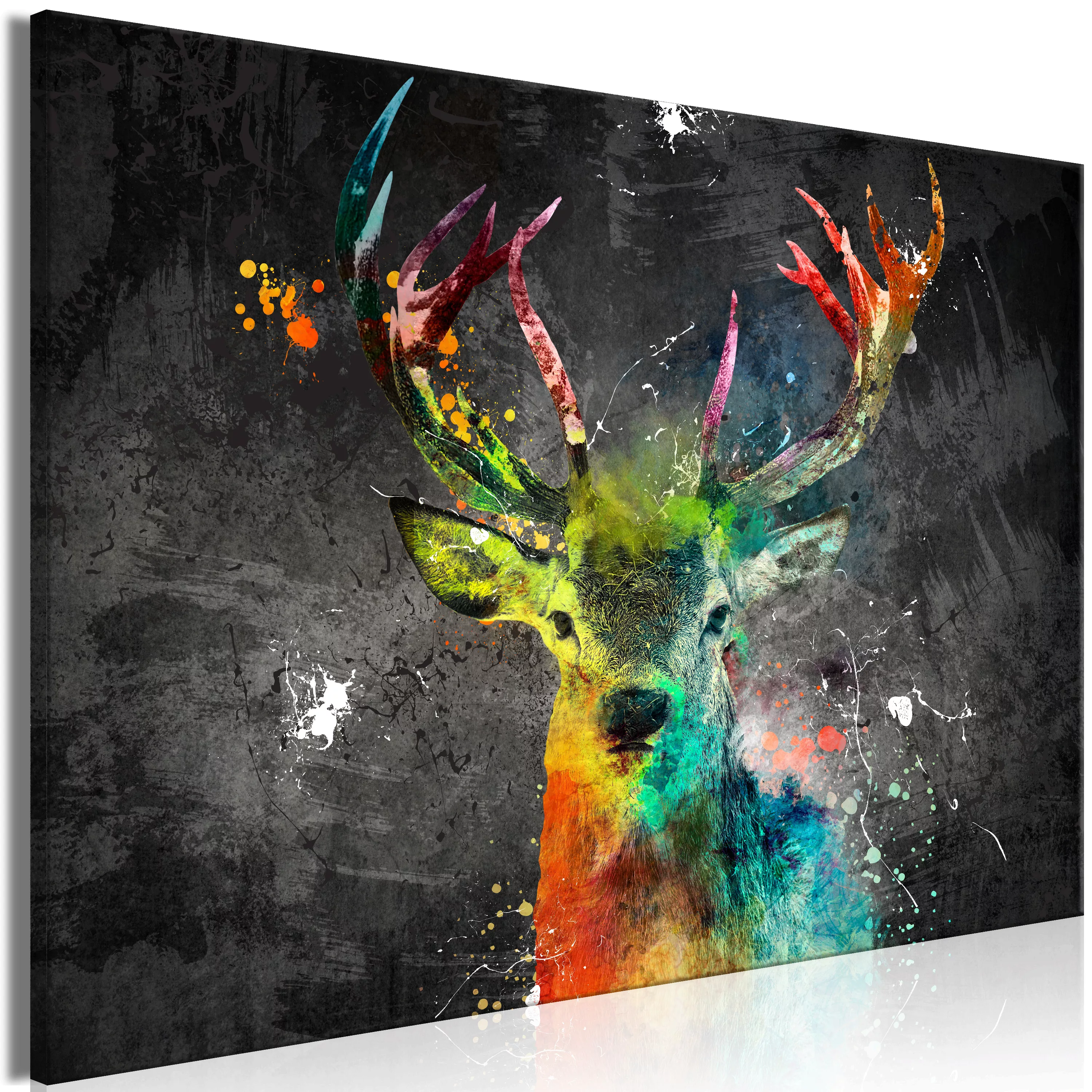 Wandbild - Rainbow Deer (1 Part) Wide günstig online kaufen