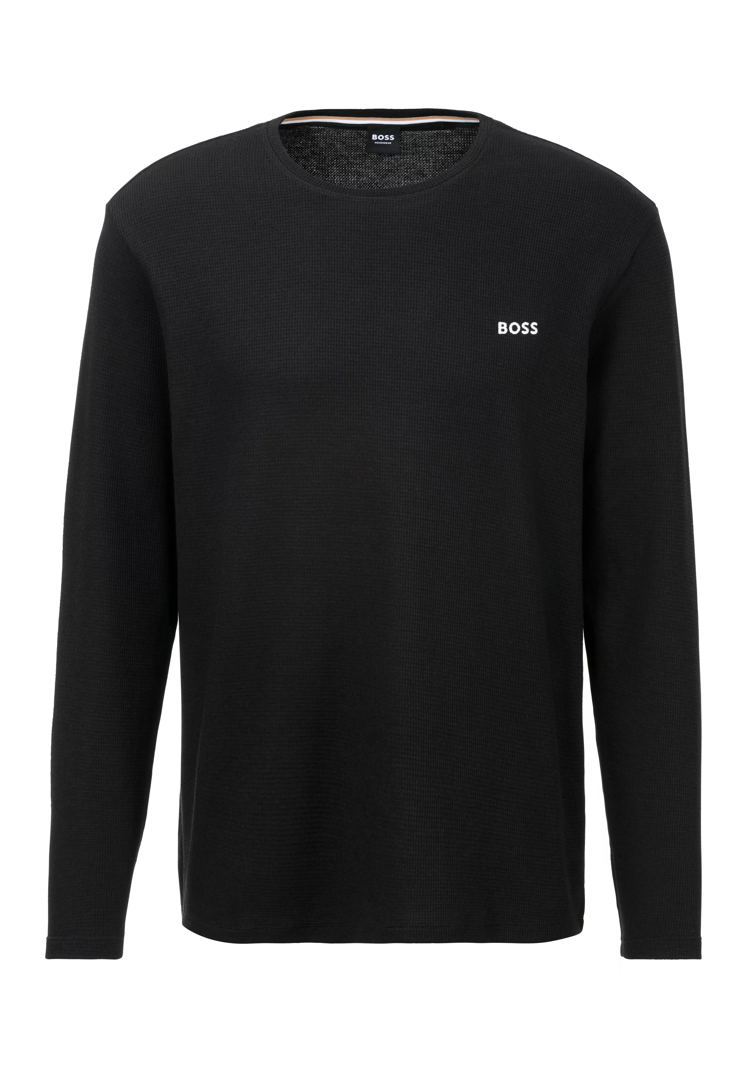 BOSS Langarmshirt Waffle LS-Shirt mit BOSS Stickerei auf der Brust günstig online kaufen