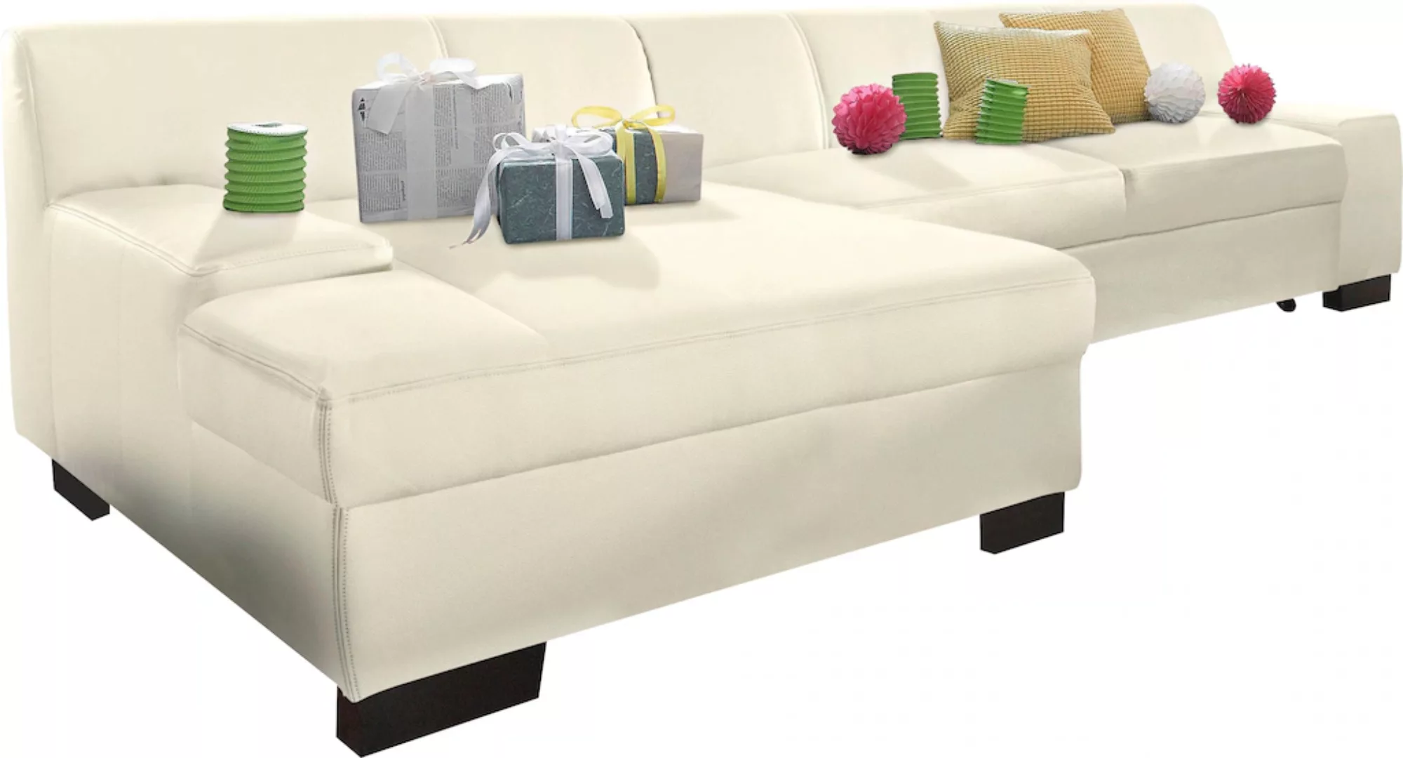 DOMO collection Ecksofa "Norma Top L-Form", wahlweise mit Bettfunktion günstig online kaufen