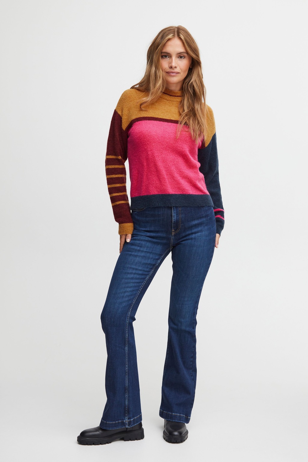 Pulz Jeans Strickpullover PZASTRID Color Block Pullover günstig online kaufen