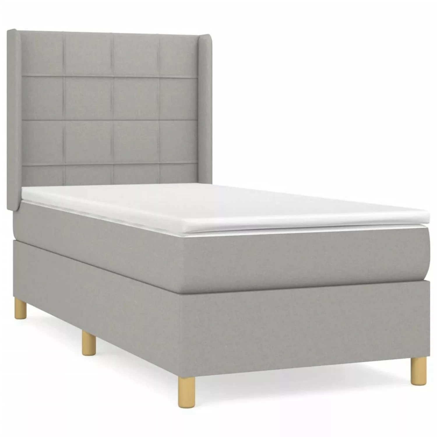 vidaXL Boxspringbett mit Matratze Hellgrau 90x190 cm Stoff1380099 günstig online kaufen