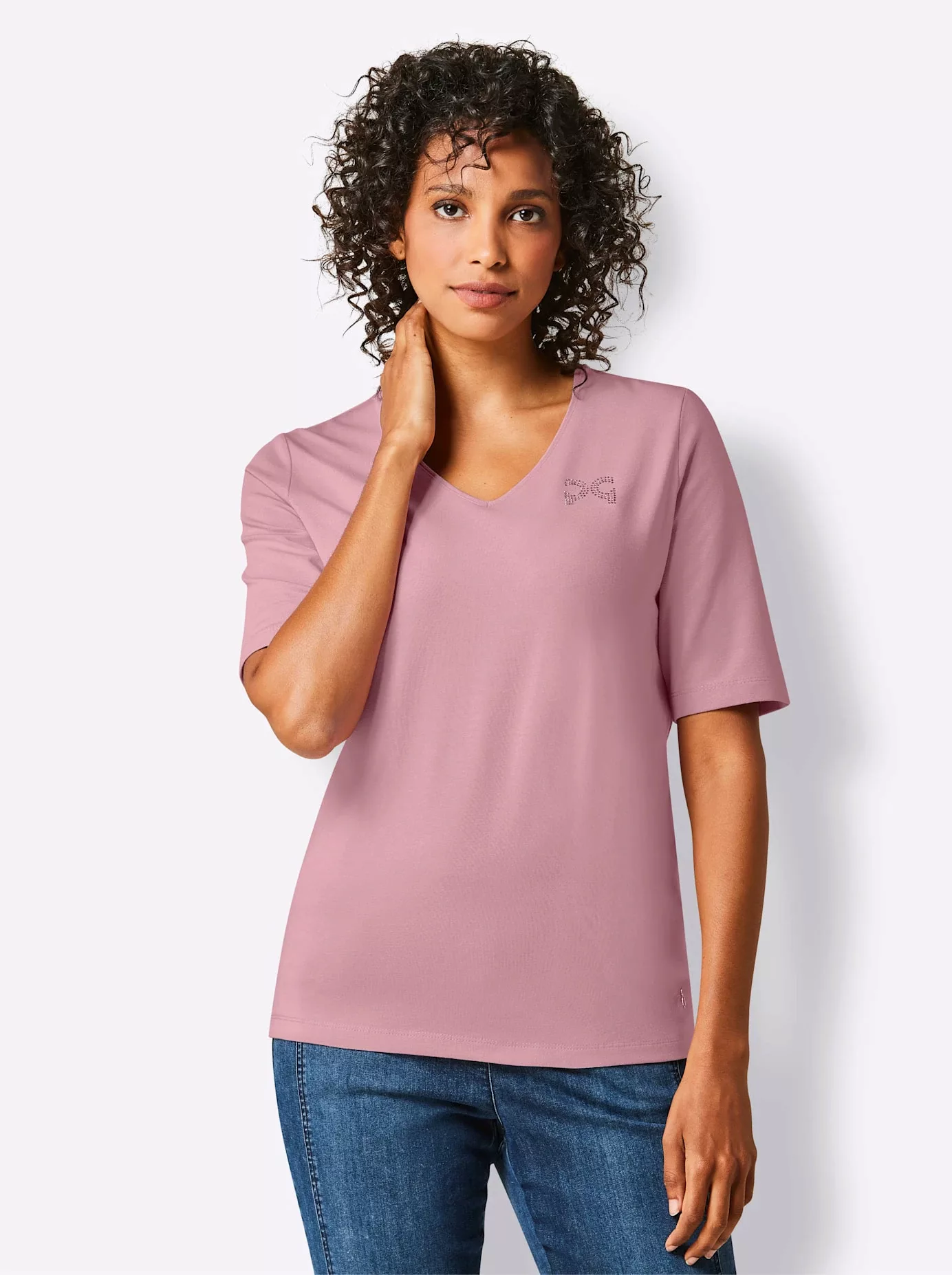 CREATION L PREMIUM V-Shirt "Pima-Baumwoll-Shirt", (1 tlg.) günstig online kaufen