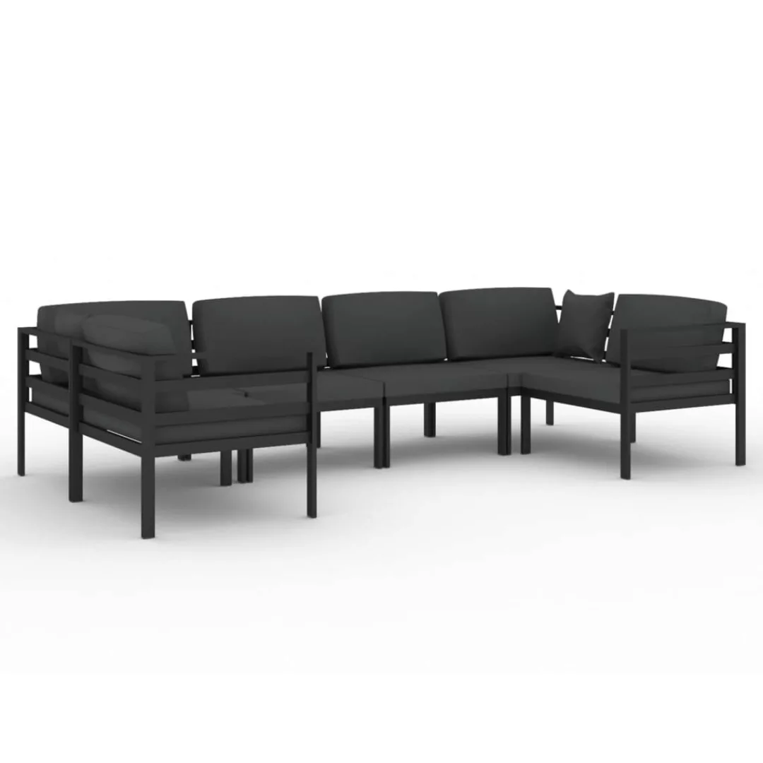 Vidaxl 6-tlg. Garten-lounge-set Mit Kissen Aluminium Anthrazit günstig online kaufen