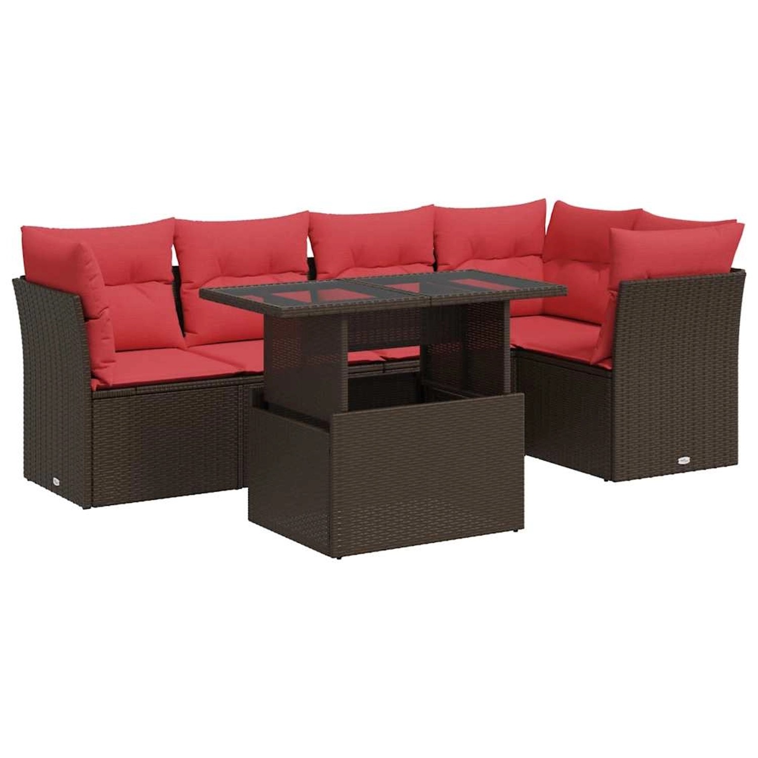 vidaXL 6-Tlg Garten-Sofagarnitur mit Kissen Braun Poly Rattan Akazie 332616 günstig online kaufen
