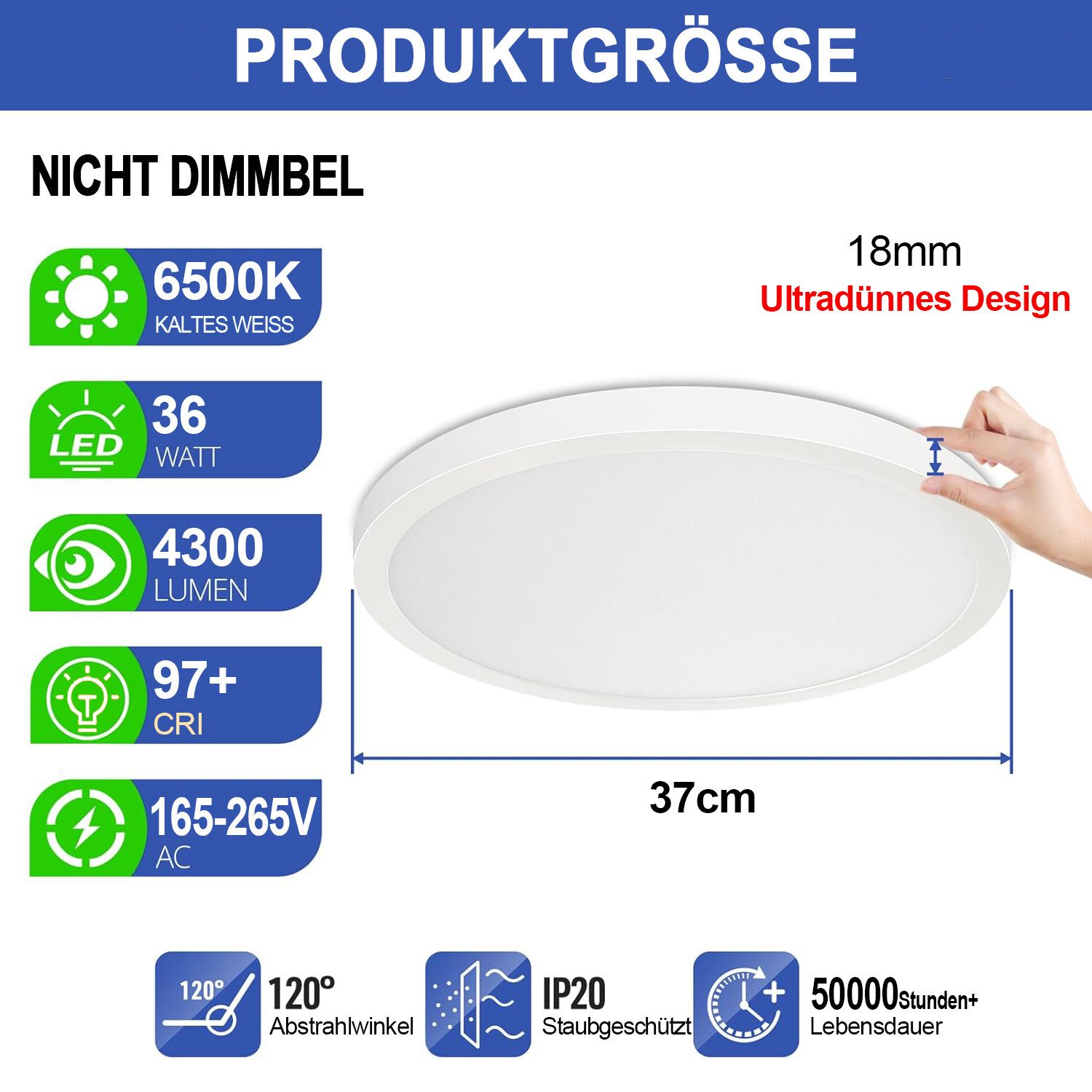 MUPOO LED Deckenleuchte LED Deckenlampe,36W 4300LM günstig online kaufen