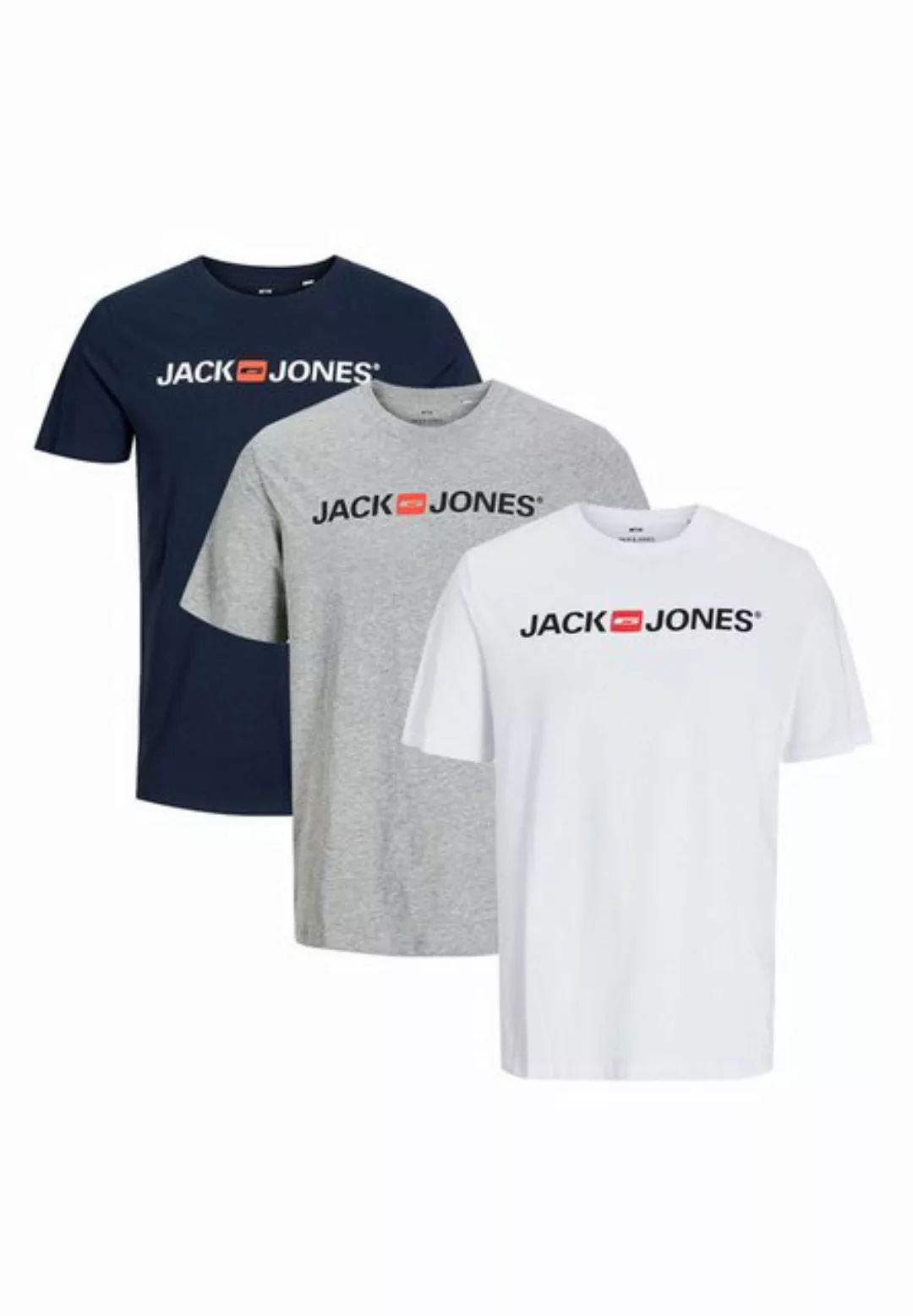 Jack & Jones T-Shirt 3er Pack Basic (Spar-Set, 3-tlg) T-Shirt - Baumwolle - günstig online kaufen