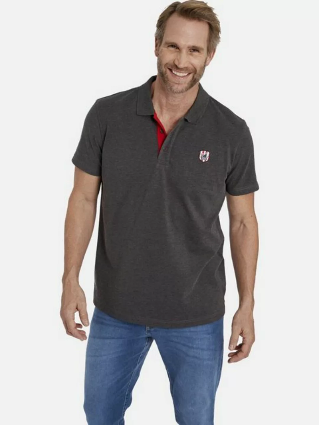 Jan Vanderstorm Poloshirt NISSE mit verlängertem Rückenteil günstig online kaufen