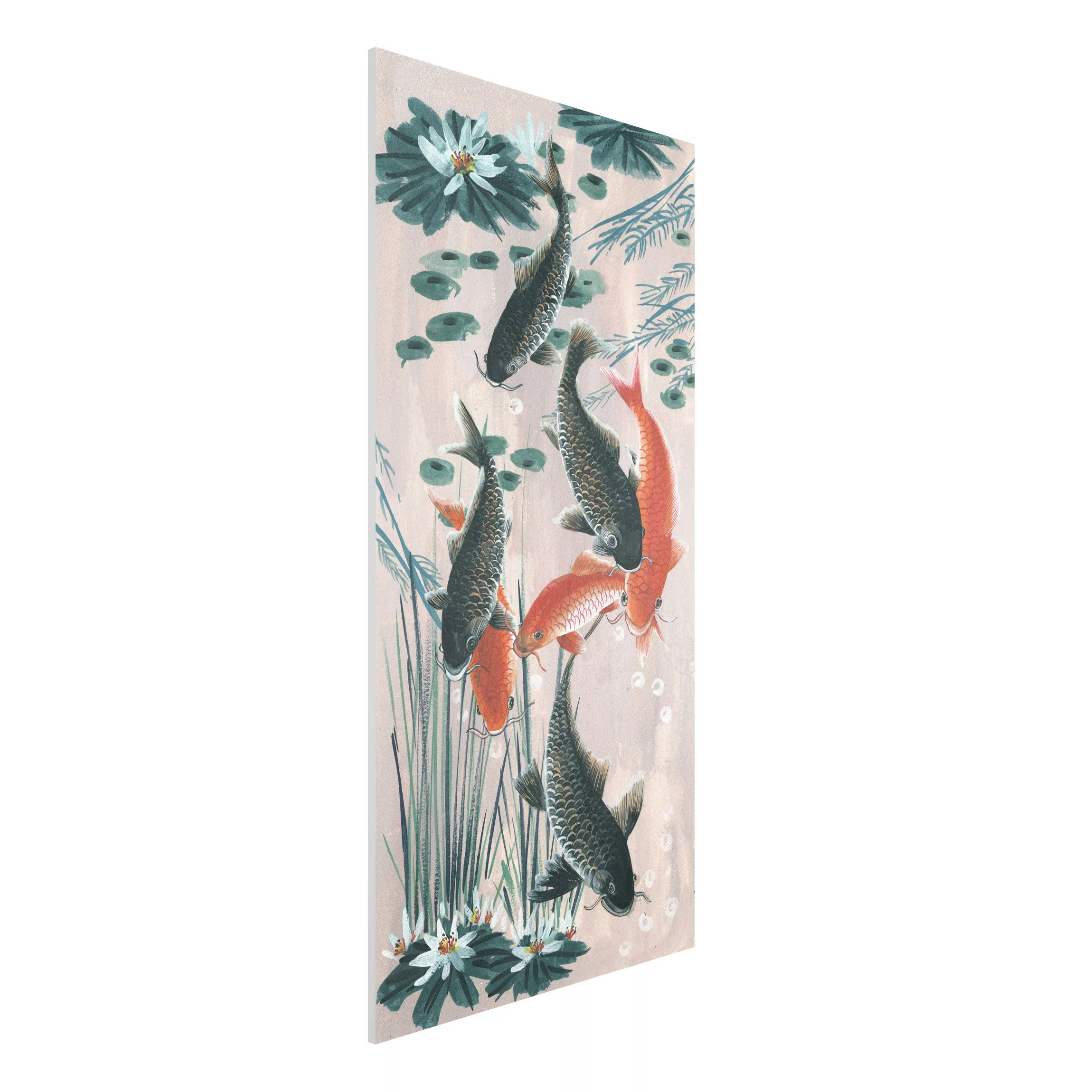 Forexbild Tiere - Querformat Asiatische Malerei Kois im Teich II günstig online kaufen