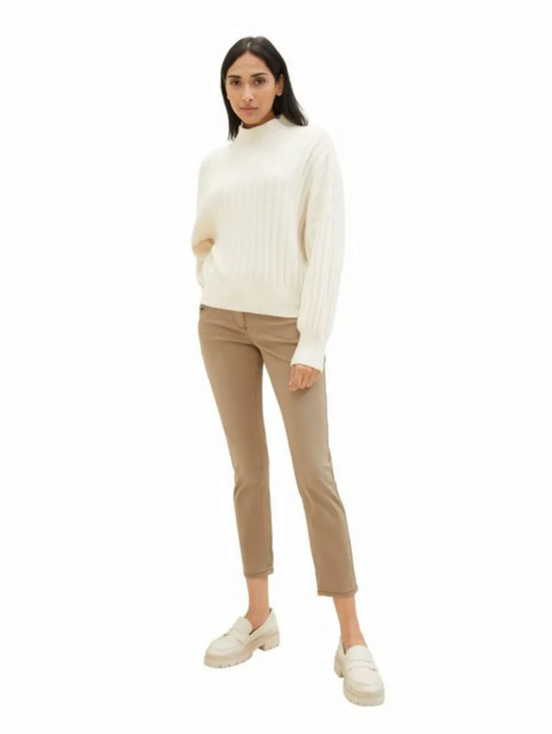 Tom Tailor Damen Hose TAPERED RELAXED - Relaxed Fit - Gestreift günstig online kaufen