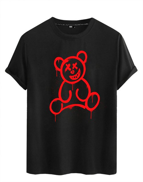 RMK T-Shirt Herren Shirt mit Bärendruck Bear Smiley aus Baumwolle günstig online kaufen