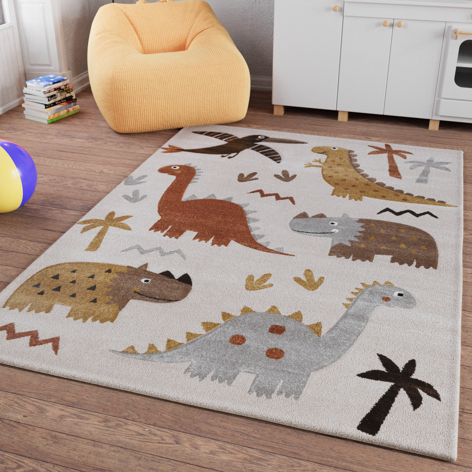 SMART KIDS Kinderteppich »T-Rex & Friends«, rechteckig, Moderner Spielteppi günstig online kaufen