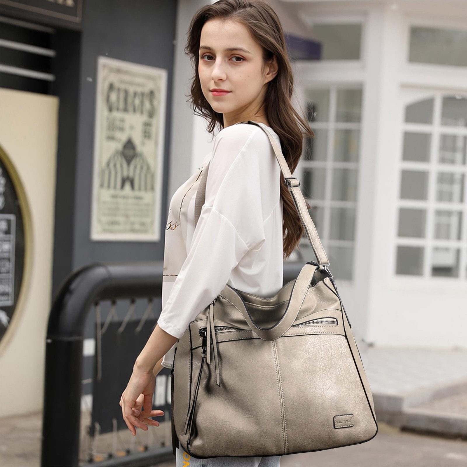 Fassiona Schultertasche Damen Schultertasche Groß Shopper günstig online kaufen