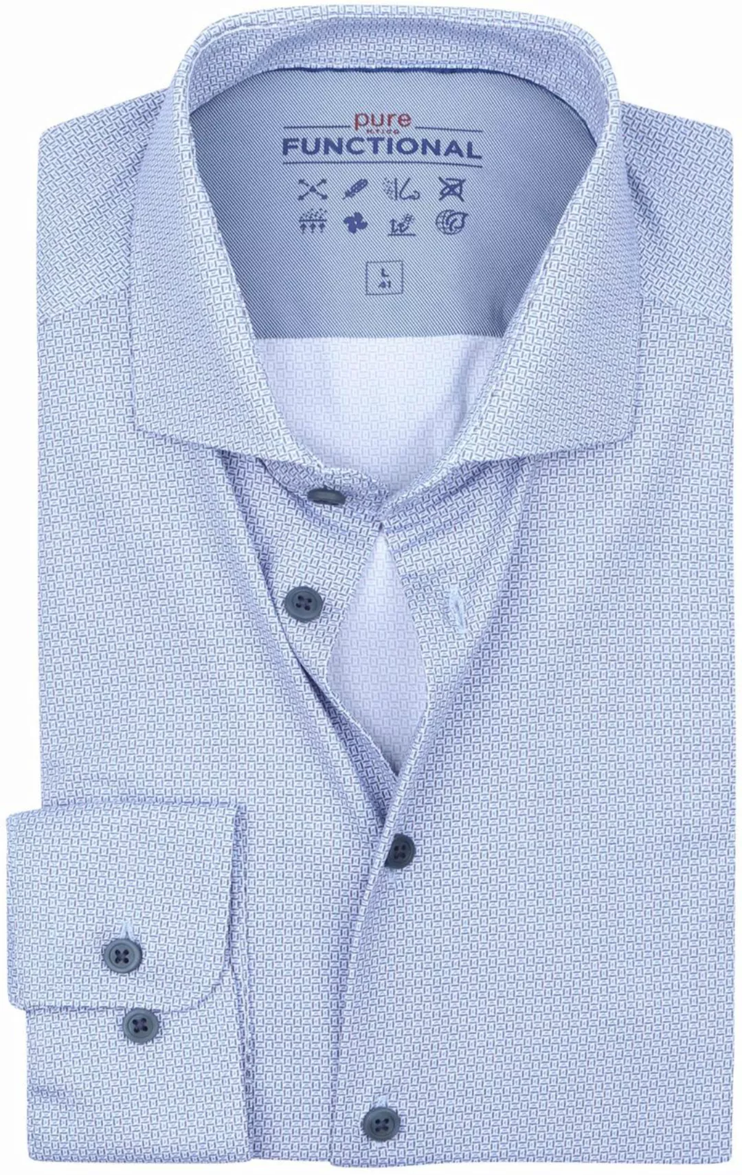 Pure The Functional Shirt Druck Blau - Größe 42 günstig online kaufen