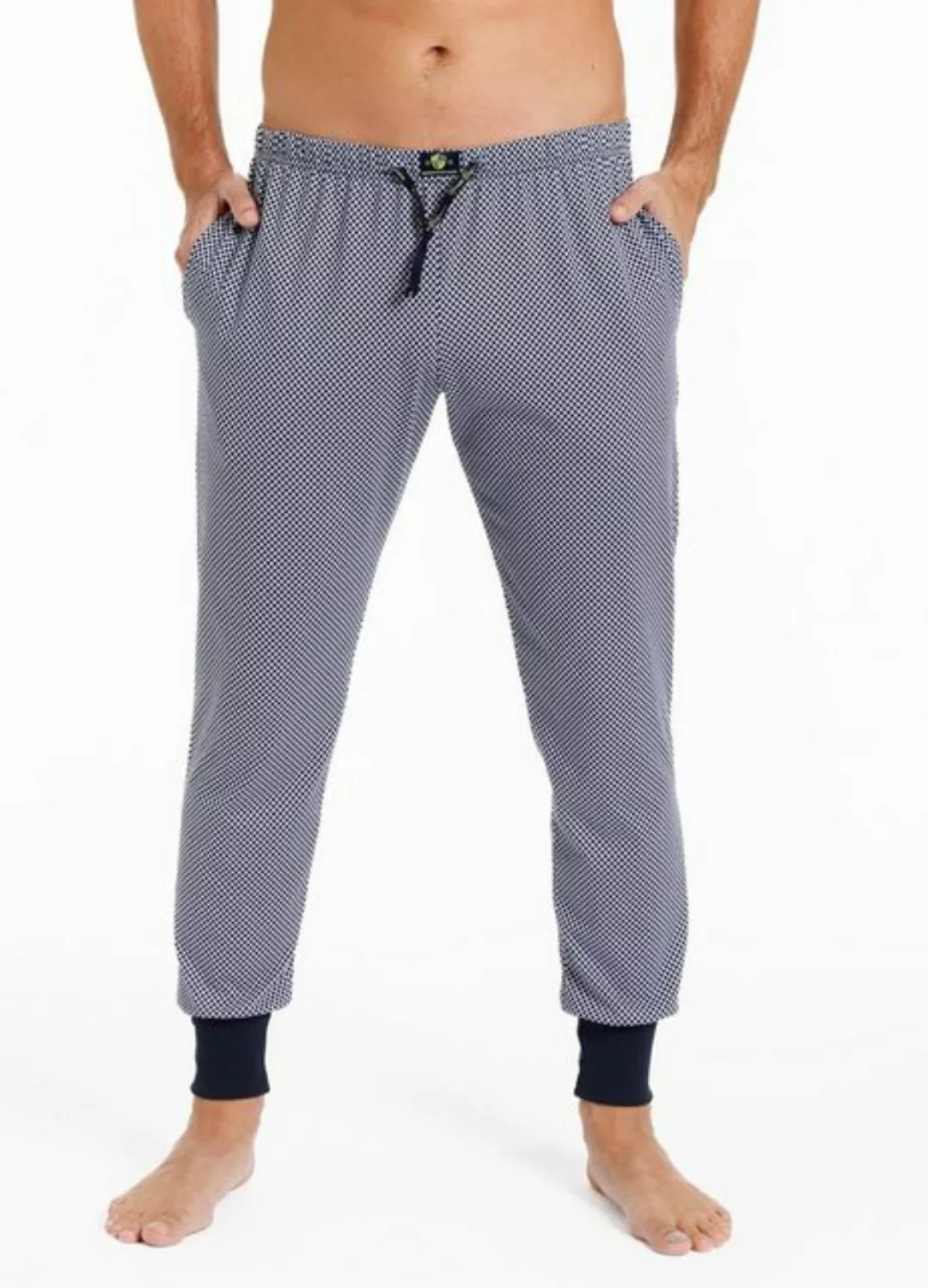 HAASIS Bodywear 1919 Pyjamahose Herren Pyjamahose mit Bündchen Alloverprint günstig online kaufen