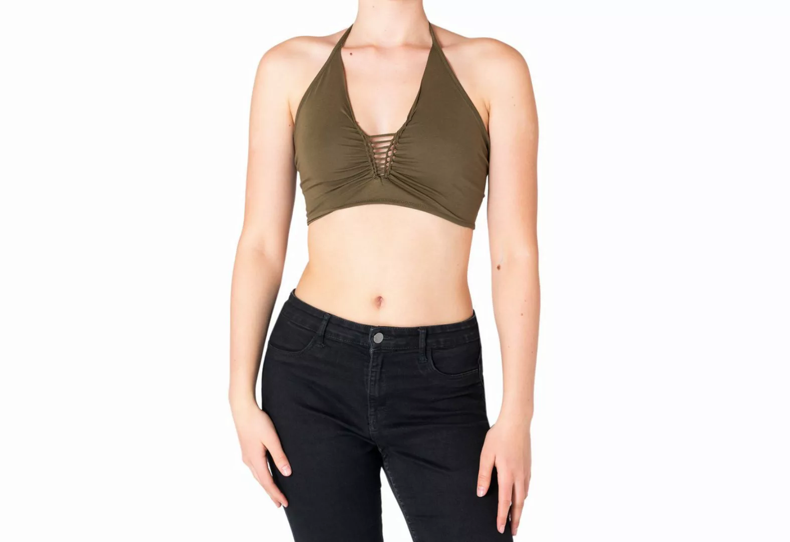 PANASIAM Crop-Top Damen Bademode Triangel Bikini Top mit Bindebändern Sexy günstig online kaufen