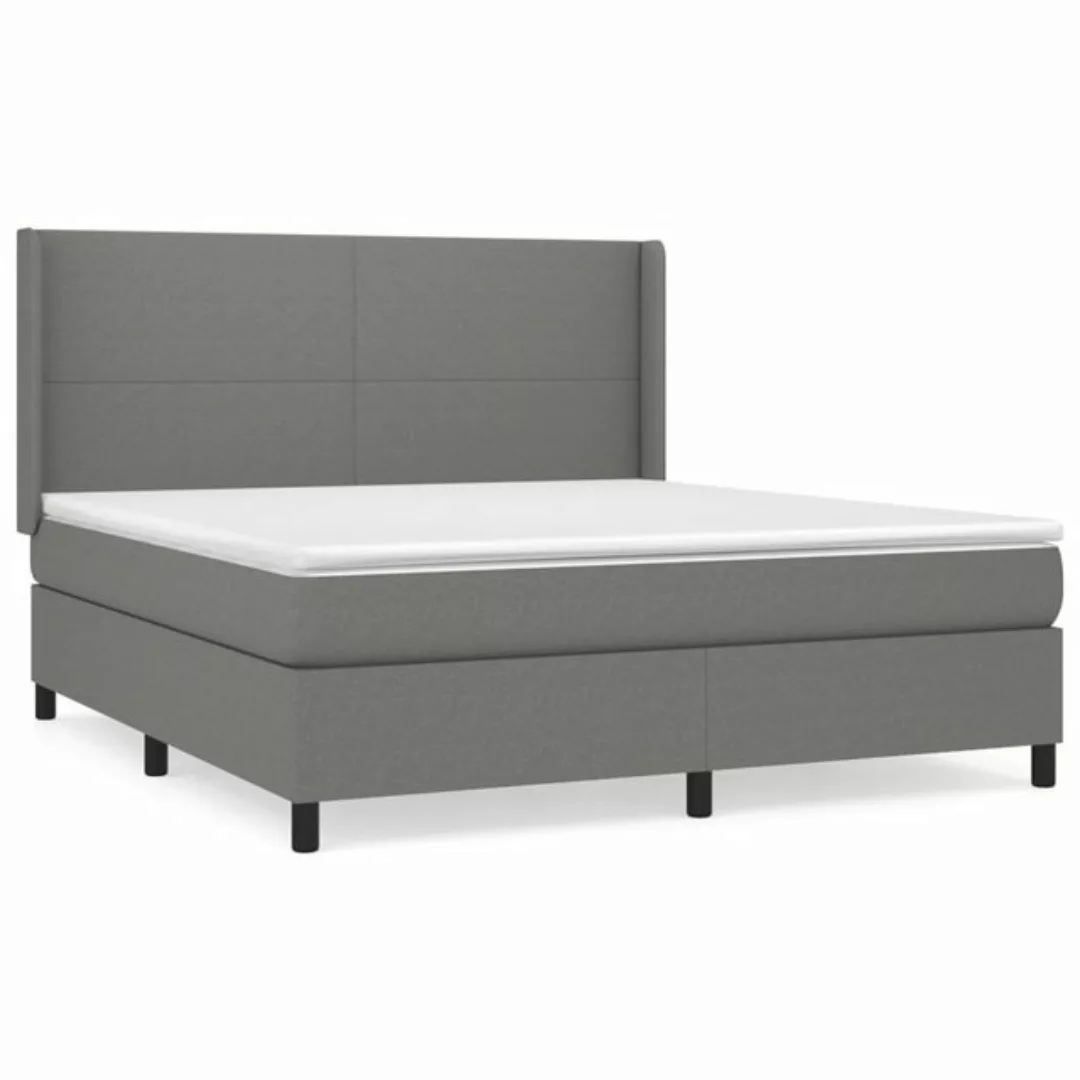 vidaXL Boxspringbett Boxspringbett mit Matratze Hellgrau 180x200 cm Stoff B günstig online kaufen