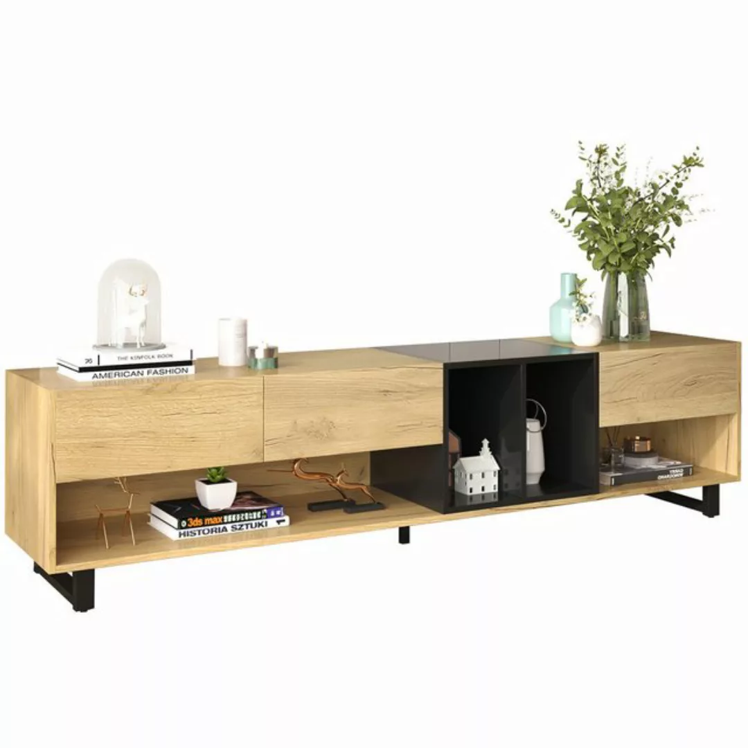 Rutaqian TV-Schrank Fernsehschrank mit 3 Schublade,4 Fächer, 200x40x50 cm ( günstig online kaufen