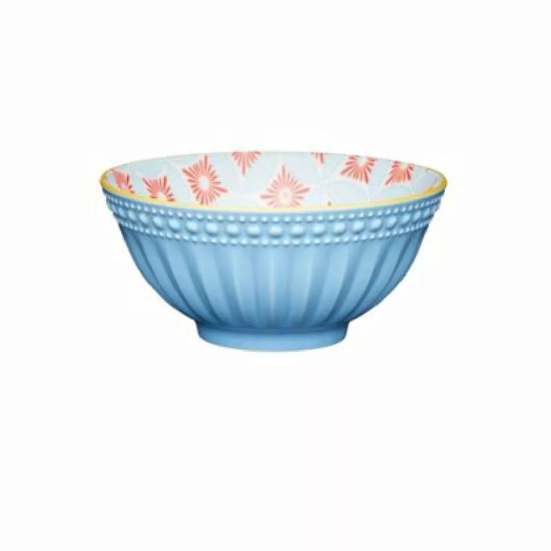 Neuetischkultur Müslischale bunt dekoriert 4er-Set Keramik hellblau günstig online kaufen