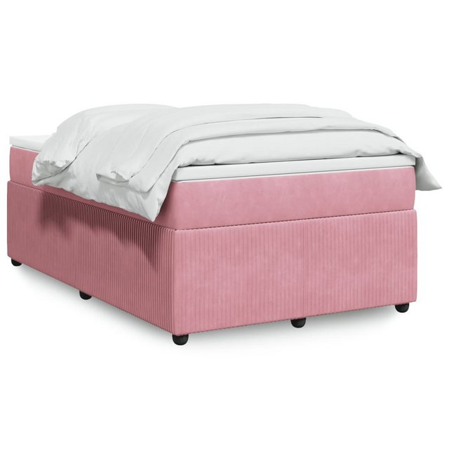 vidaXL Boxspringbett, Boxspringbett mit Matratze Rosa 120x200 cm Samt günstig online kaufen